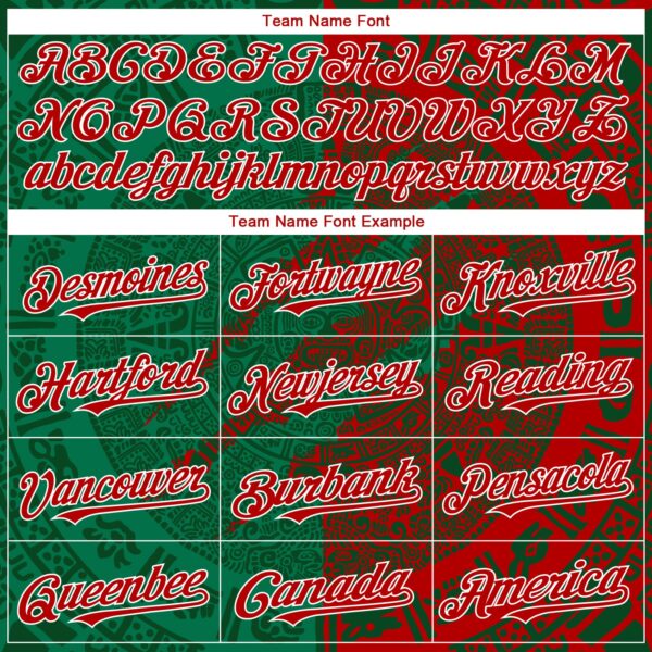 Custom Red Green Kelly Green-White 3D Mexico Scratch Authentic Baseball Jersey