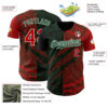 Custom Red Green-White 3D Mexico Scratch Authentic Baseball Jersey