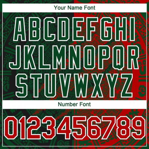 Custom Red Green-White 3D Mexico Scratch Authentic Baseball Jersey