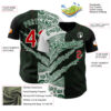 Custom Black Red Green-White 3D Mexico Scratch Authentic Baseball Jersey