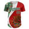 Custom Red Green-White 3D Mexico Authentic Baseball Jersey