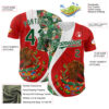 Custom Red Green-White 3D Mexico Authentic Baseball Jersey