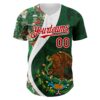 Custom Green Red Kelly Green-White 3D Mexico Authentic Baseball Jersey