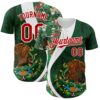 Custom Green Red Kelly Green-White 3D Mexico Authentic Baseball Jersey
