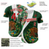 Custom Green Red Kelly Green-White 3D Mexico Authentic Baseball Jersey