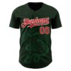 Custom Green Red Kelly Green-White 3D Mexico Authentic Baseball Jersey