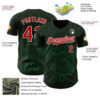 Custom Green Red Kelly Green-White 3D Mexico Authentic Baseball Jersey