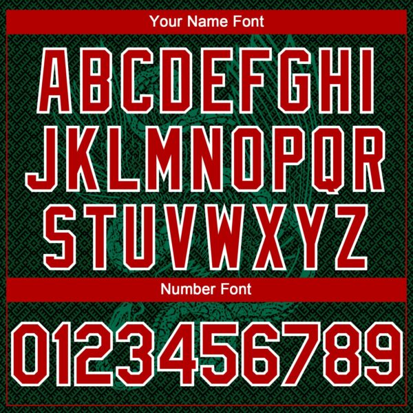 Custom Green Red Kelly Green-White 3D Mexico Authentic Baseball Jersey