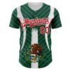 Custom Green Red Kelly Green-White 3D Mexico Authentic Baseball Jersey