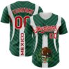 Custom Green Red Kelly Green-White 3D Mexico Authentic Baseball Jersey