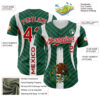 Custom Green Red Kelly Green-White 3D Mexico Authentic Baseball Jersey