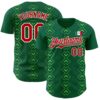 Custom Kelly Green Red-White 3D Mexico Mexican Flag Authentic Baseball Jersey
