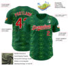Custom Kelly Green Red-White 3D Mexico Mexican Flag Authentic Baseball Jersey