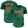 Custom Kelly Green Red-White 3D Mexico Mexican Flag Authentic Baseball Jersey