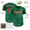 Custom Kelly Green Red-White 3D Mexico Mexican Flag Authentic Baseball Jersey
