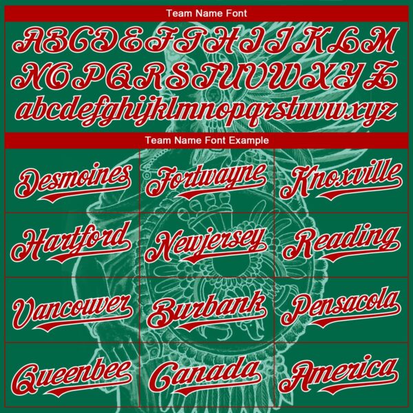 Custom Kelly Green Red-White 3D Mexico Mexican Flag Authentic Baseball Jersey