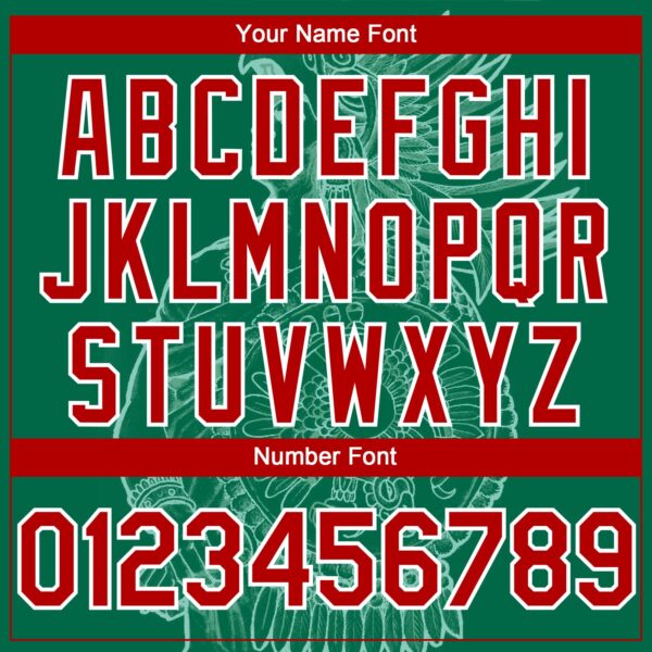 Custom Kelly Green Red-White 3D Mexico Mexican Flag Authentic Baseball Jersey