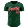 Custom Kelly Green Red-White 3D Mexico Authentic Baseball Jersey