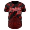 Custom Black Red-White 3D Mexico Authentic Baseball Jersey