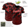 Custom Black Red-White 3D Mexico Authentic Baseball Jersey