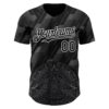 Custom Black Steel Gray-White 3D Mexico Authentic Baseball Jersey