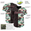 Custom Black Medium Pink 3D Pattern Design Pinstripe Tropical Palm Leaves Authentic Baseball Jersey