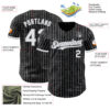 Custom Black Gray Pinstripe White 3D Pattern Design Fragment Art Authentic Baseball Jersey