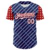 Custom Royal White-Red 3D Patriotic American Flag Authentic Baseball Jersey