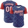 Custom Royal White-Red 3D Patriotic American Flag Authentic Baseball Jersey