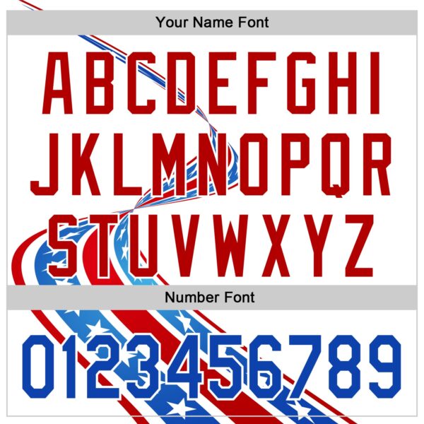 Custom White Thunder Blue-Red 3D Patriotic American Flag Authentic Baseball Jersey