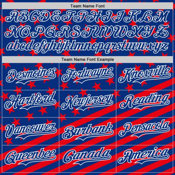 Custom Royal Red-White 3D Patriotic American Flag Authentic Baseball Jersey