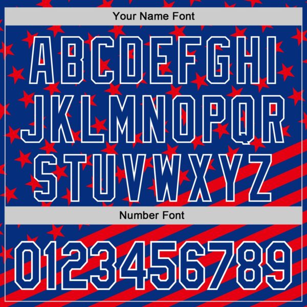 Custom Royal Red-White 3D Patriotic American Flag Authentic Baseball Jersey