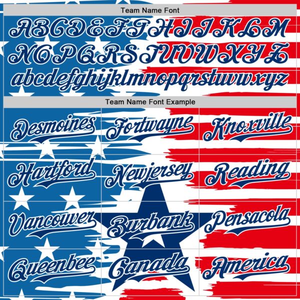 Custom White US Navy Blue-Red 3D Patriotic American Flag Authentic Baseball Jersey