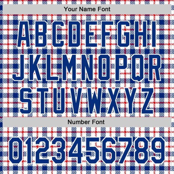 Custom White Royal-Red 3D Pattern Design Patriotic American Symbol Plaid Authentic Baseball Jersey