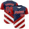 Custom Navy Red-White 3D Patriotic American Flag Authentic Baseball Jersey