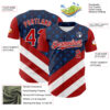 Custom Navy Red-White 3D Patriotic American Flag Authentic Baseball Jersey