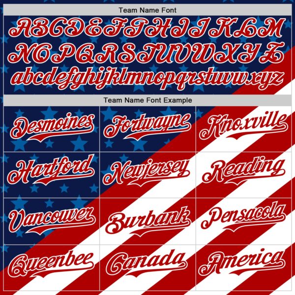 Custom Navy Red-White 3D Patriotic American Flag Authentic Baseball Jersey