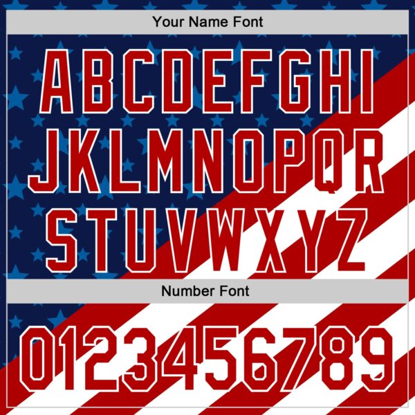 Custom Navy Red-White 3D Patriotic American Flag Authentic Baseball Jersey