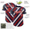 Custom Navy Red-White 3D Patriotic American Flag Authentic Baseball Jersey