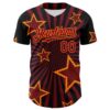 Custom Black Maroon-Bay Orange 3D Pattern Design Patriotic American Symbol Star Authentic Baseball Jersey