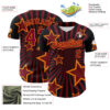 Custom Black Maroon-Bay Orange 3D Pattern Design Patriotic American Symbol Star Authentic Baseball Jersey