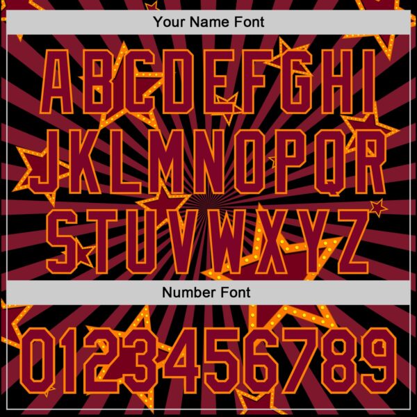 Custom Black Maroon-Bay Orange 3D Pattern Design Patriotic American Symbol Star Authentic Baseball Jersey