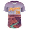 Custom Purple Bay Orange-White 3D Pattern Design Patriotic American Symbol Grand Canyon And Colorado River Authentic Baseball Jersey