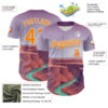 Custom Purple Bay Orange-White 3D Pattern Design Patriotic American Symbol Grand Canyon And Colorado River Authentic Baseball Jersey