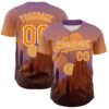 Custom Purple Bay Orange-White 3D Pattern Design Patriotic American Symbol Desert Authentic Baseball Jersey