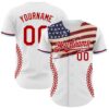 Custom White Red-Royal 3D Patriotic American Flag Authentic Baseball Jersey