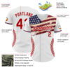 Custom White Red-Royal 3D Patriotic American Flag Authentic Baseball Jersey