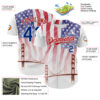 Custom White Royal-Red 3D Patriotic American Flag And Golden Gate Bridge Authentic Baseball Jersey