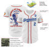 Custom White Royal-Red 3D Patriotic American Flag And Eagle Authentic Baseball Jersey