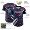Custom Navy Red-White 3D Patriotic American Flag Authentic Baseball Jersey